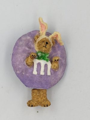 Boyds Bears Bearwear Pin – ” Purple M&M’s Easter Bunny”
