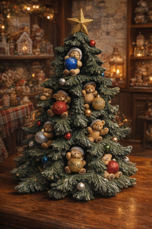 Boyds Bears & Friends – “Chistmas Tree Displayer and Seven Ornaments”